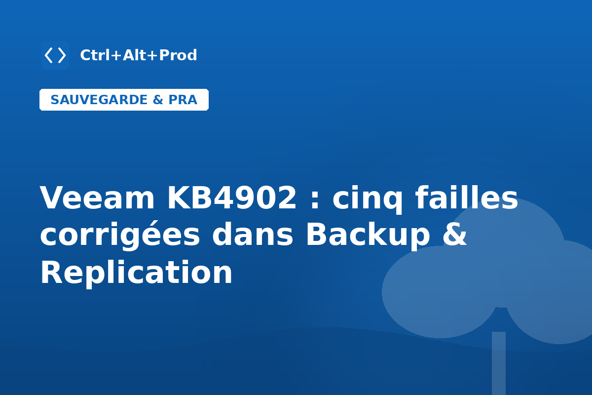 Veeam KB4902 : cinq failles corrigées dans Backup & Replication, mots de passe en clair compris